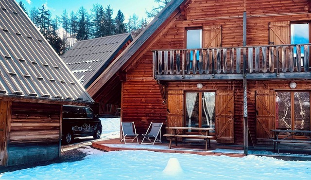 Chalet 6/8p - La joue du loup with mountain view, Swimming pool and sauna