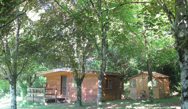 chalet at the horse farm at the edge of a lake