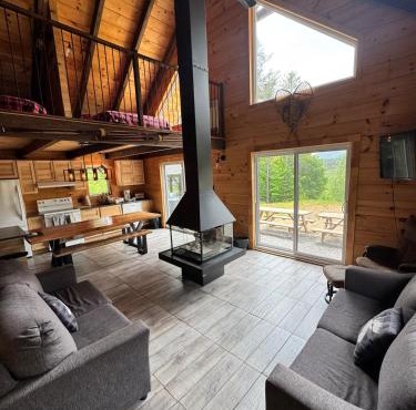 Chalet bois rond, Spa, rivière & nature