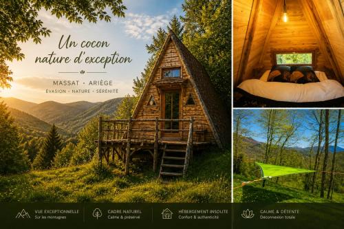 Chalet en Ariège insolite avec vue montagne, calme, nature et ciel étoilé