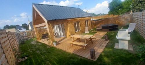 Chalet en bois 2 chambres avec SPA