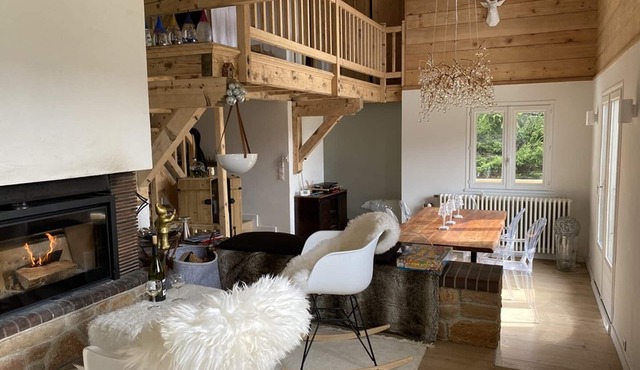 Chalet for 10 with fireplace and Norwegian bath