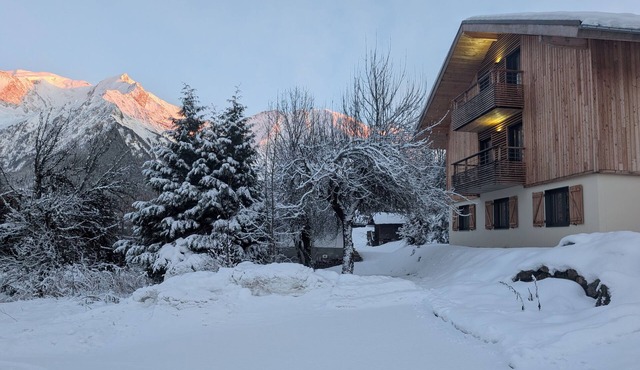 Chalet ski-in/out, sauna & spa, Mont-Blanc view