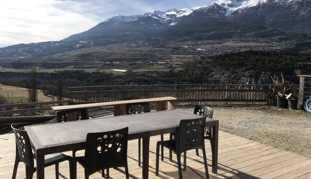 Chalet Gîte de France, sleeps 6, with large panoramic terrace.