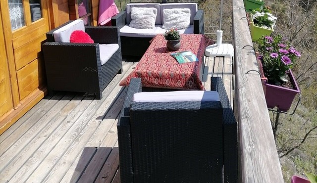 Chalet on Stilts with private pool and access Spa in winter.