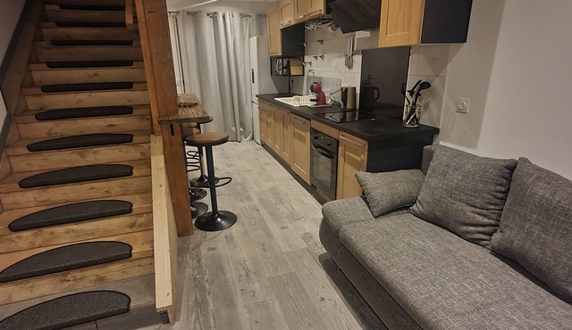 Chalet-style apartment.