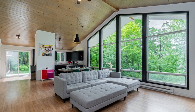 Chalet, swim spa, billiards and fireplaces at Lac Sept-Îles