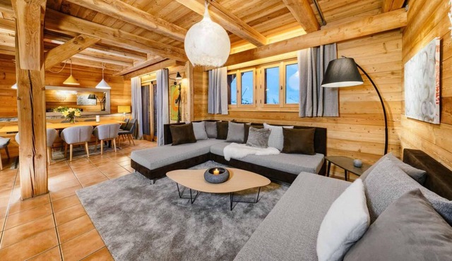 Chalet, view ski slopes, fitness, sauna, terrace, balcony, fireplace or stove, parking, tv