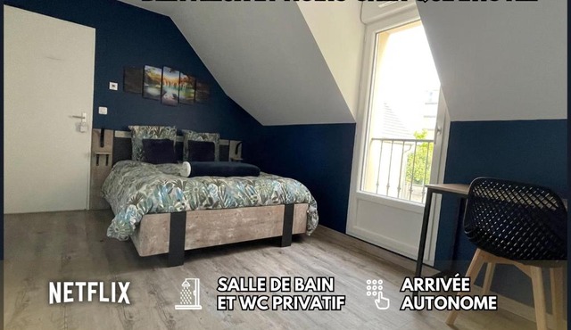 Chambre Escapade - SDB WC Privatif - Entrée autonome - Grande TV NETFLIX