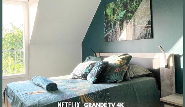 Chambre Evasion - SDB WC Privatif - Entrée autonome - Grande TV NETFLIX