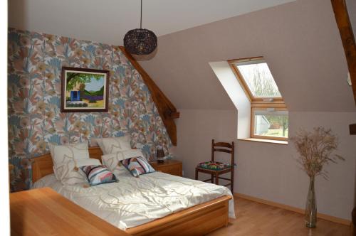 chambre sur un jardin fleuri
