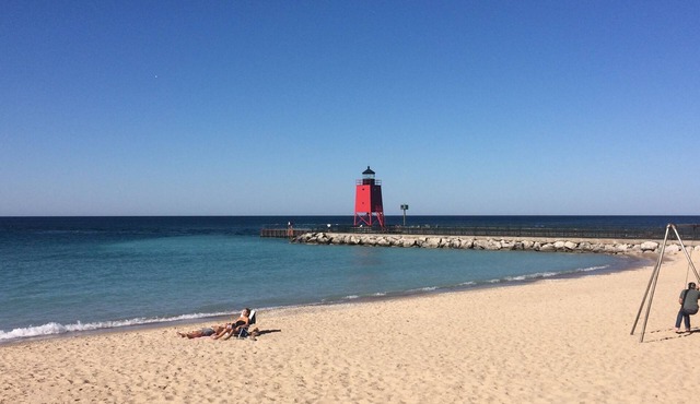 Charlevoix Mushroom Thatch House. Walk to Downtown. Beach Across the Street!