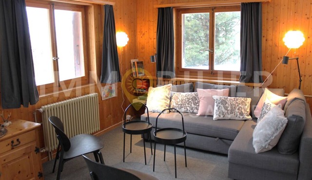 Charmant 2 pièces pour 2 à 4 personnes au rez d'un chalet. Situé à 300 mètres de l'arrêt du bus nave