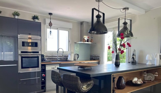 Charming air-conditioned house with swimming pool and nature views