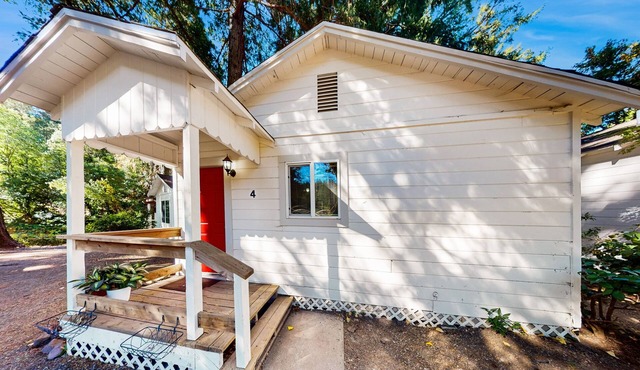 Charming 1 bedroom Cabin with King bed, Queen Sofa Sleeper, WIFI, Kitchen, Deck