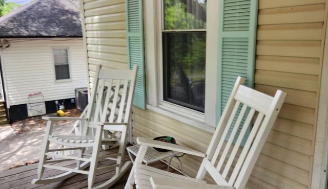 Charming 2BR-3bed home with WiFi wooden rockers on porch in wonderful Kannapolis