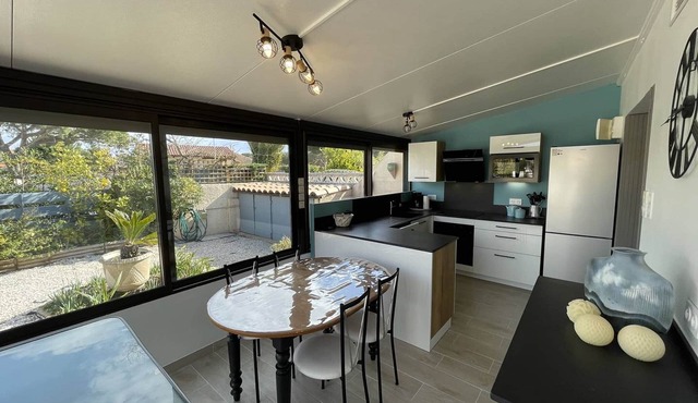 Charming 2BR Villa with Mezzanine, AC, Veranda, and Garden – 800m from Beach in Saint-Cyprien