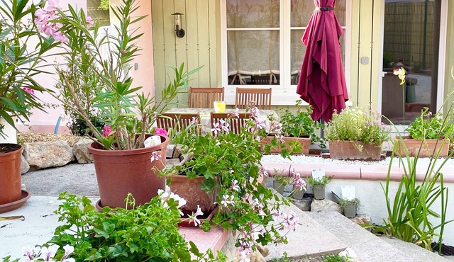 Charming 3* furnished apartment 2 minutes from Colmar with private terrace, parking and garden