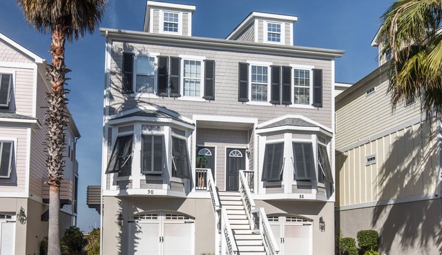 Charming 3BR Folly Beach Townhome: Water Views, Pool Access & Steps to Fun