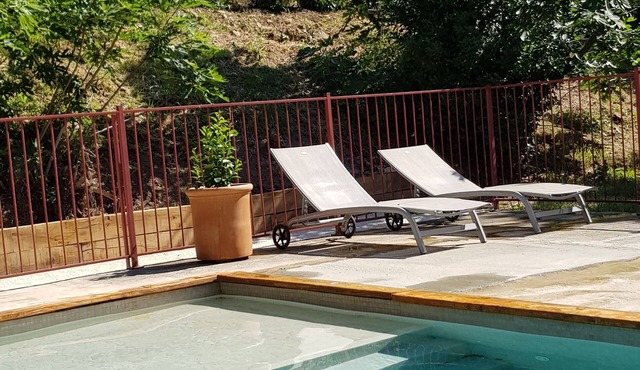 Charming 4-bed house, peaceful, with a pool surrounded by vines & woods