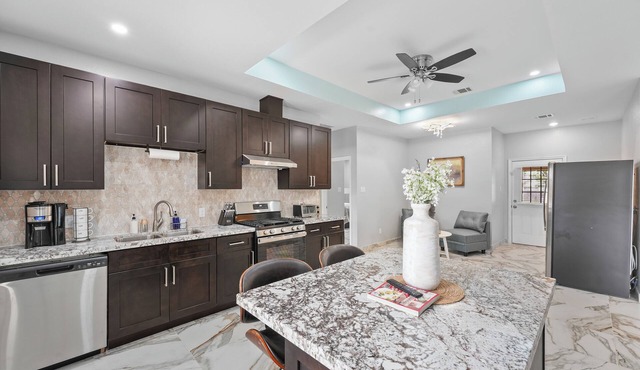 Charming 4-bedroom 4-bathroom entertainment home in Houston.