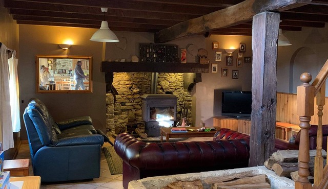 Charming 4-bedroom farmhouse in Pleugriffet with private swimming pool and WIFI