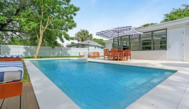 Charming 4BR Oasis with Saltwater Pool & Parking