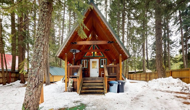 Charming A-frame home with modern appliances & private patio
