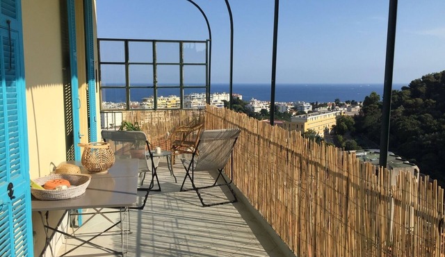 Charming apartment with sea view in a Nice villa