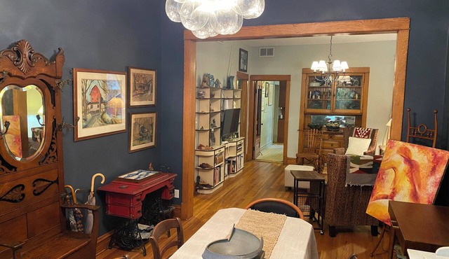 Charming art filled Chicago 3 bedroom in popular Logan Square. Lovely yard.