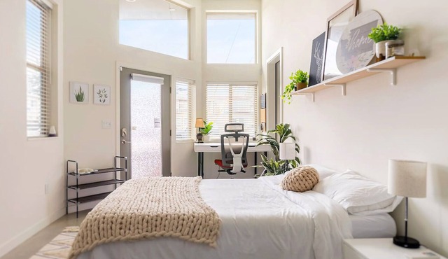 Charming Ballard studio with a movie projector