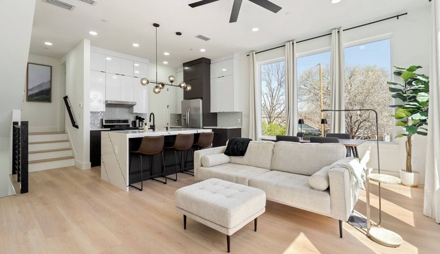 Charming Brand New 2-Bedroom Townhome with Rooftop, Garage, Yard, AC, WiFi