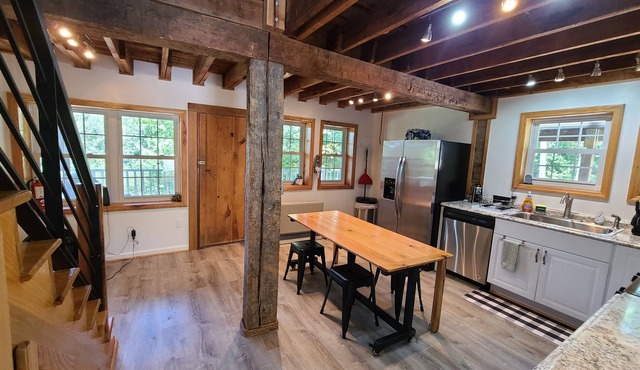 Charming cabin nestled deep in the woods, great for a peaceful getaway