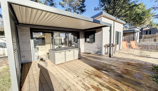 Charming Chalet with Terrace, Heated Pool, & Near Beach - Sleeps 6