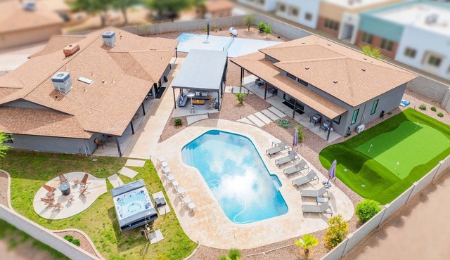 Charming Chandler retreat with pool, guest house, pickleball and putting green!