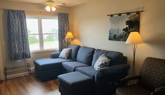 Charming condo w/lake access, dock, WiFi & mountain views