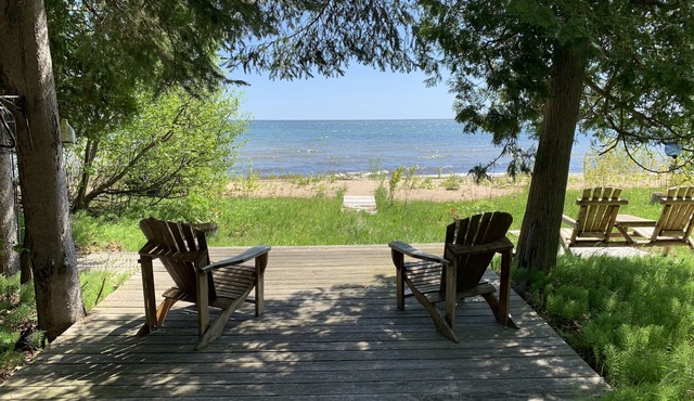 Charming cottage on sugar sand Lake Huron beach