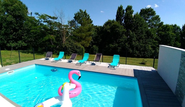 Charming cottage with heated pool in the heart of the Landes