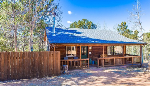 Charming, cozy cabin in the heart of Pikes Peak country! Hot tub, gas fireplace!