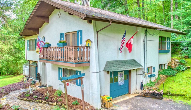 Charming dog-friendly chalet with fireplace, pool table, balcony, & washer/dryer