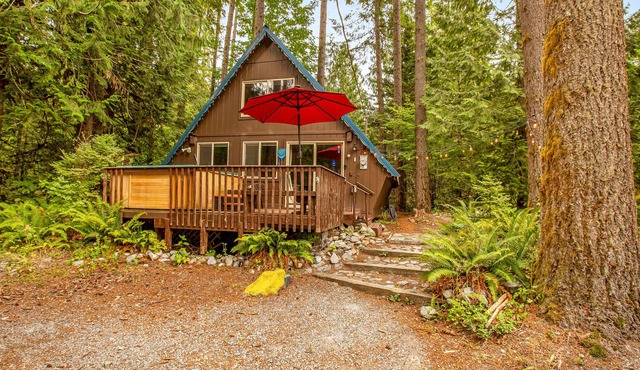 Charming dog-friendly cabin with mountain view, grill, & hot tub