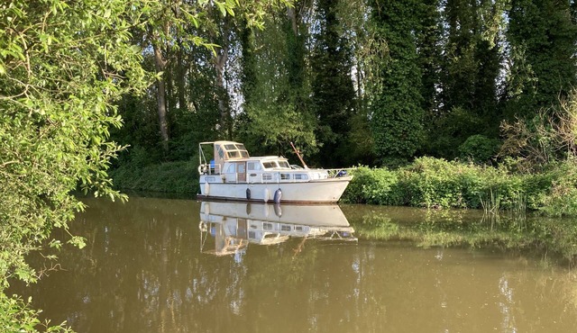 Charming Dutch Steel Cruiser Boat on the River Medway in the Garden of England