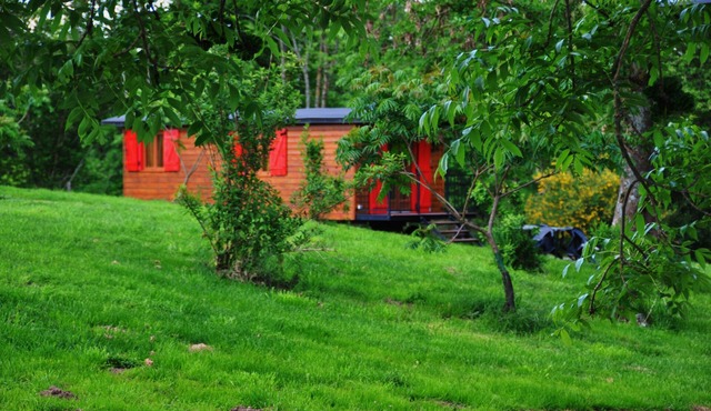 Charming Florentine caravan Peyrat La Nonière on estate with Château pond