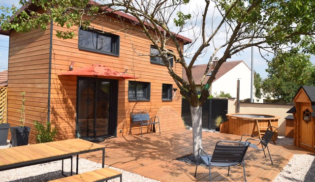 Charming tiny house with Nordic bath and kota grill in Manoncourt-en-Vermois