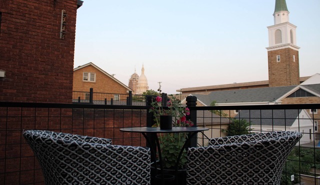 Charming historical loft in Downtown Lansing with Capitol views & cozy vibes !