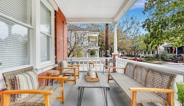 Charming Home w/Cozy Porches, Courtyard, and Parking by Lucky Savannah