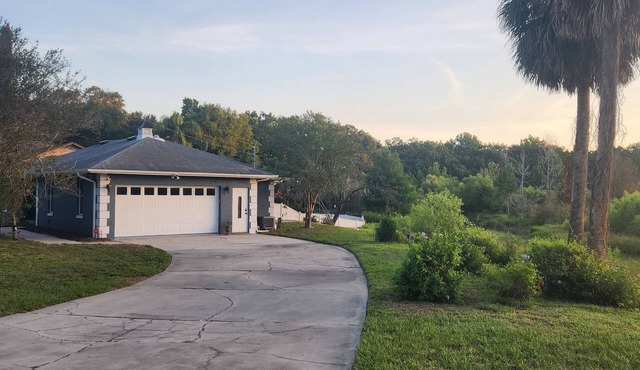 Charming lakefront 3BR 3BA house w/EV chg in heart of Mt. Dora. Nature abounds.