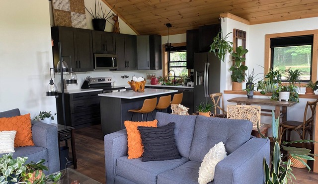 Charming Mountain Cabin: 2 Bd +loft w Fireplace on Creek and Pond on 15 acres