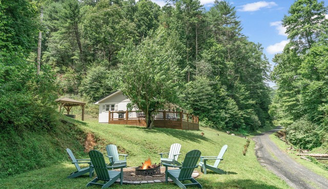 Charming Mtn Cabin, Hot Tub+Fire Pit, Private, WiFi, Grill, Near Green Mtn Area!