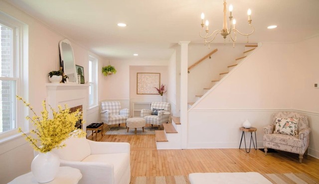 Charming & serene, this farmhouse has it all, offering stylish comfort, a sunny private backyard, and a prime location to Cayuga lake and gorges Ithaca.